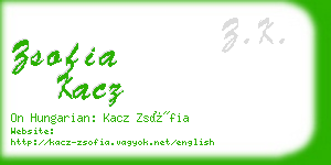 zsofia kacz business card